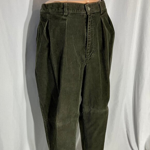 Mens Corduroy Pants Sz 38 Pleated Front - Picture 1 of 10